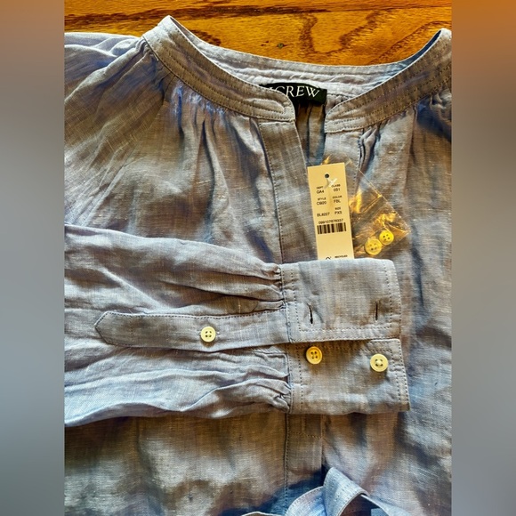 NWT - J. Crew Sky Blue Cabana Linen Dress - XSP - Picture 5 of 11